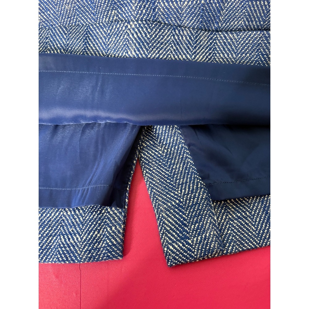 J. CREW Womens Blue Herringbone Layered Sleeveless Sheath Dress 4 Preppy Office - Picture 9 of 13